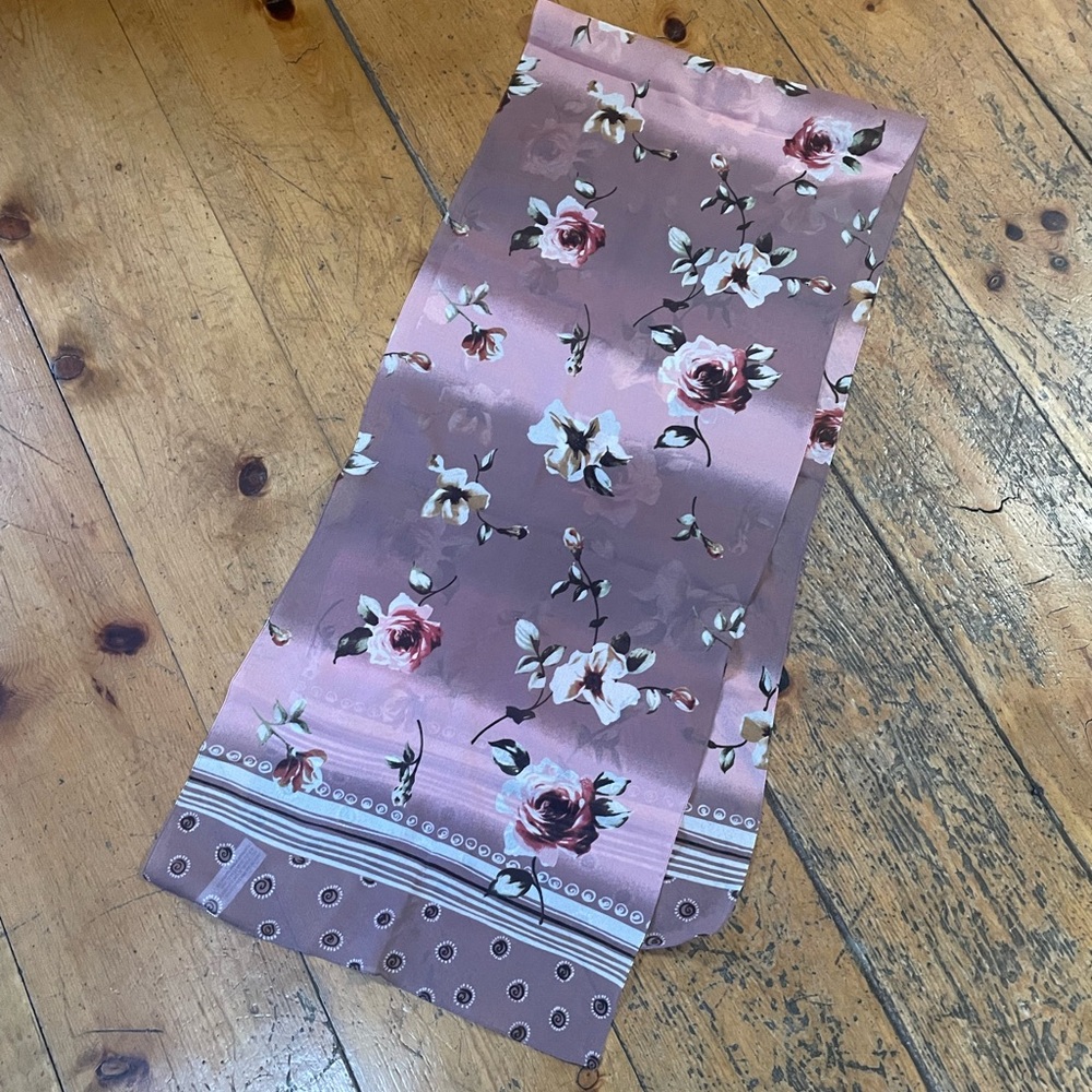 Floral Pink and Brown Scarf